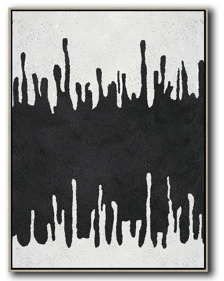 Extra Large Painting,Black And White Minimal Painting On Canvas,Pop Art Canvas #L6L4